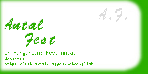 antal fest business card